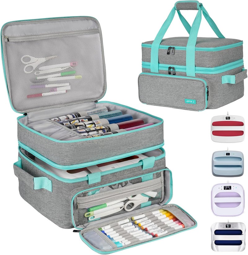 LEFORZ Carrying Case Compatible with Cricut EasyPress 2/Cricut EasyPress3 (9"x9",10"x10",12"x10"),Double-Layer Heat Press Machine Storage Bag Fits for Htvront(10"x10"),Tools and Accessories,Easy Press Mat - Image 1